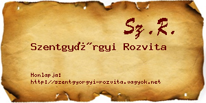 Szentgyörgyi Rozvita névjegykártya